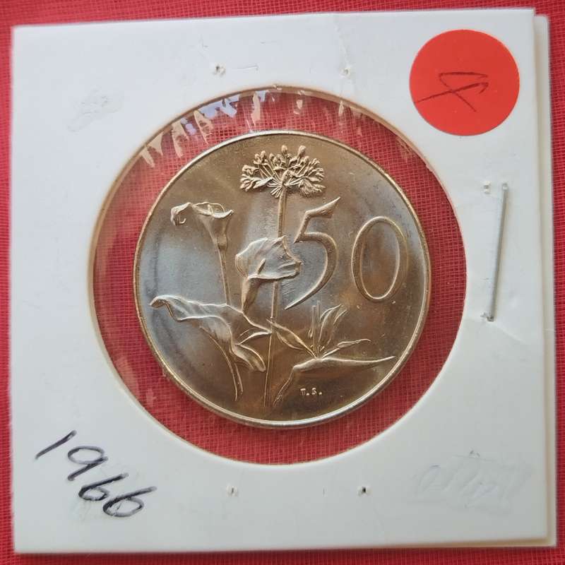 1966     50c  COIN in coin protector       (English)                     SUN17762
