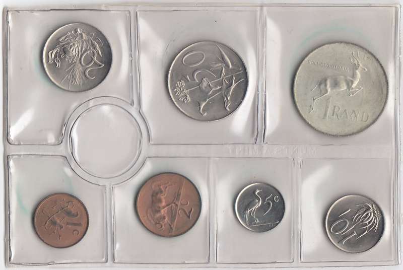 1968 MINT PACK UNC WITH SILVER R1 COIN (Afrikaans)     RSA