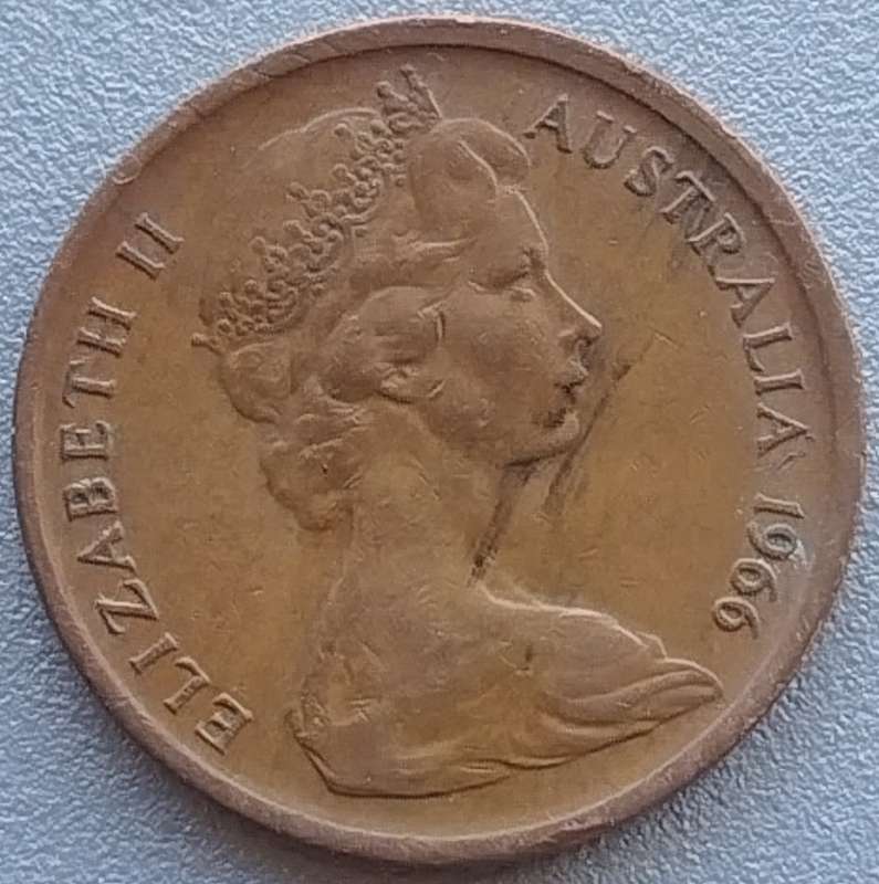 1966       1 cent -       AUSTRALIA          SUN17875
