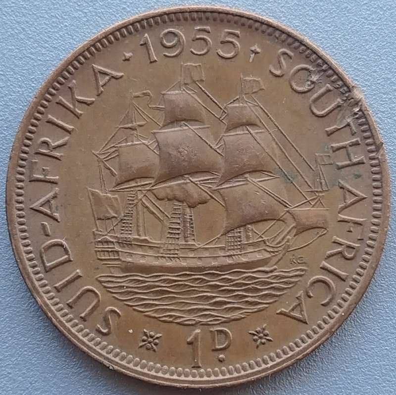 1955     PENNY  COIN        SA                       SUN17876