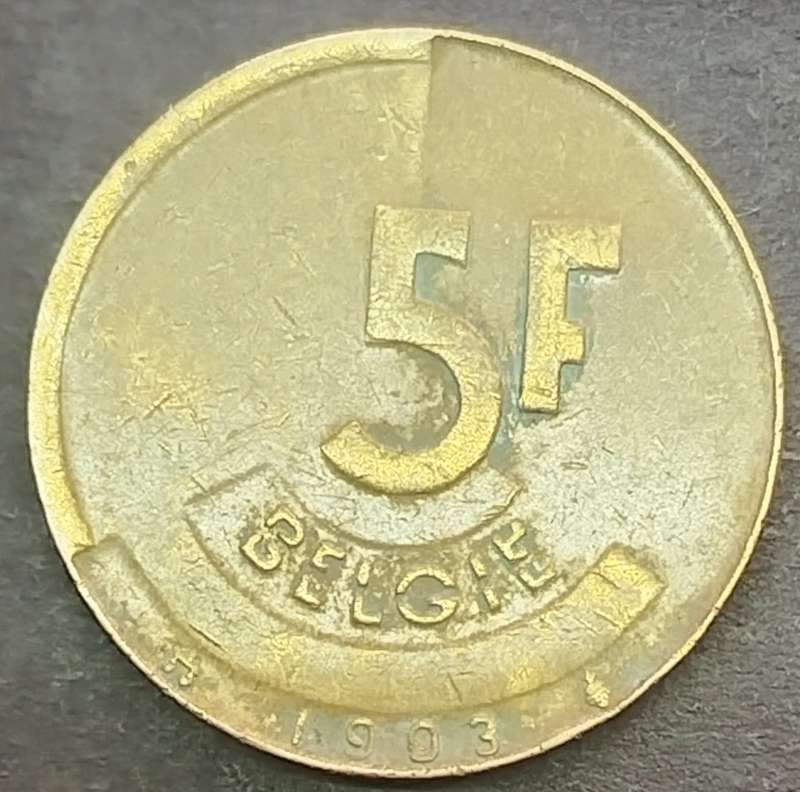 1993  5 Francs  COIN      Belgium          SUN17899