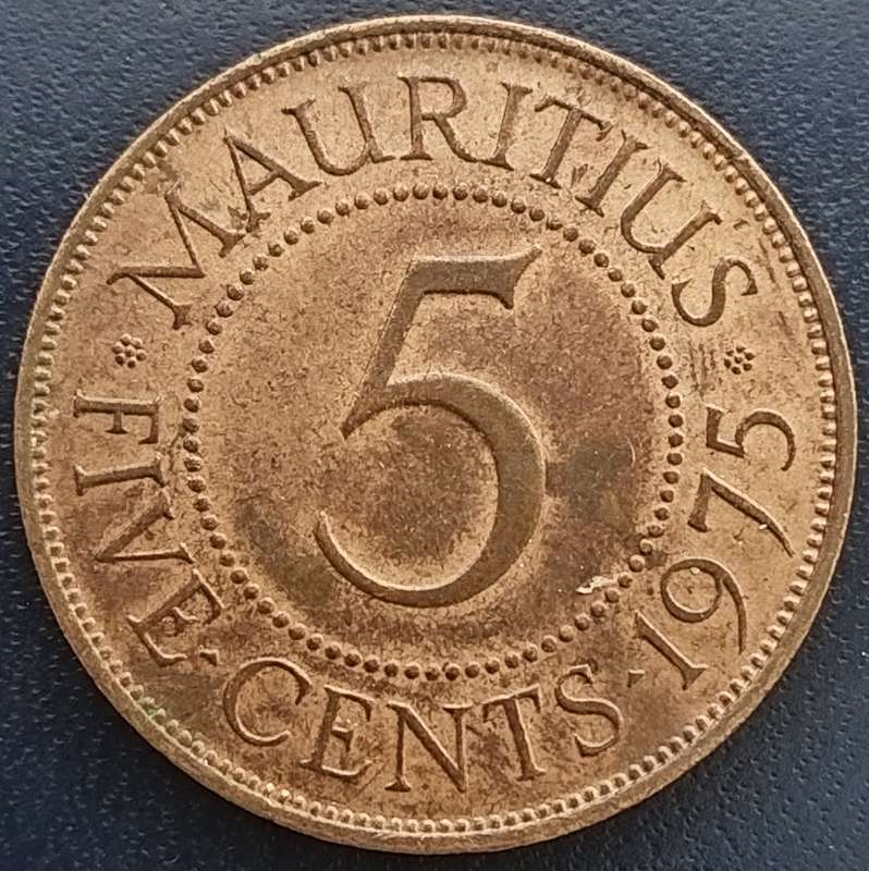 1975      FIVE CENTS     Mauritius       SUN17952