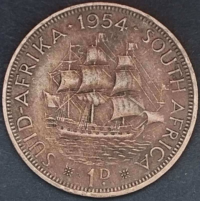 1954    PENNY  COIN        SA                       SUN17977