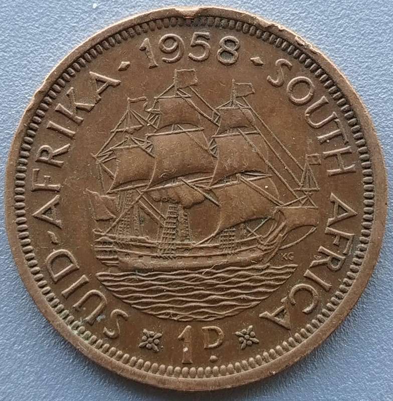 1958     PENNY  COIN        SA                       SUN17998