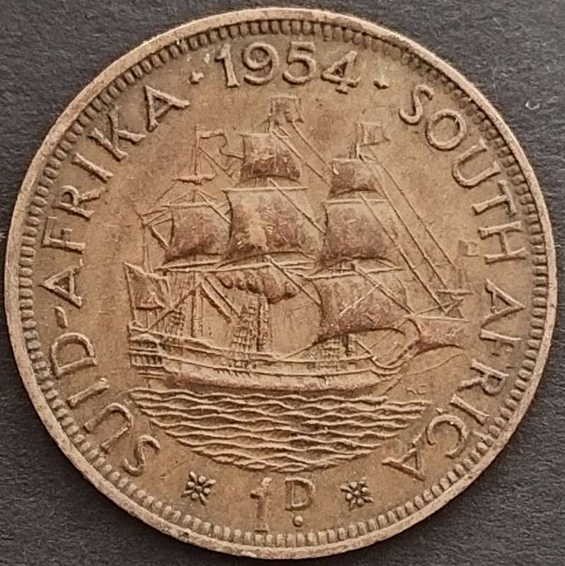 1954    PENNY  COIN        SA                       SUN18022