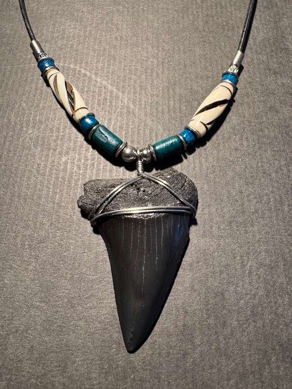Mako FOSSIL SHARK TOOTH PENDANT NECKLACE
