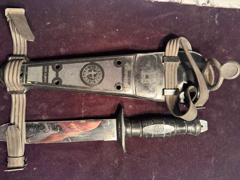 DIVING KNIFE, Nemrod, Equipos, Inox, and sheath, Spain