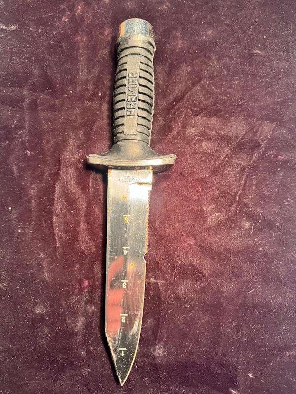 PREMIER Scuba Diving, Stainless Steel Knife with a Ruler