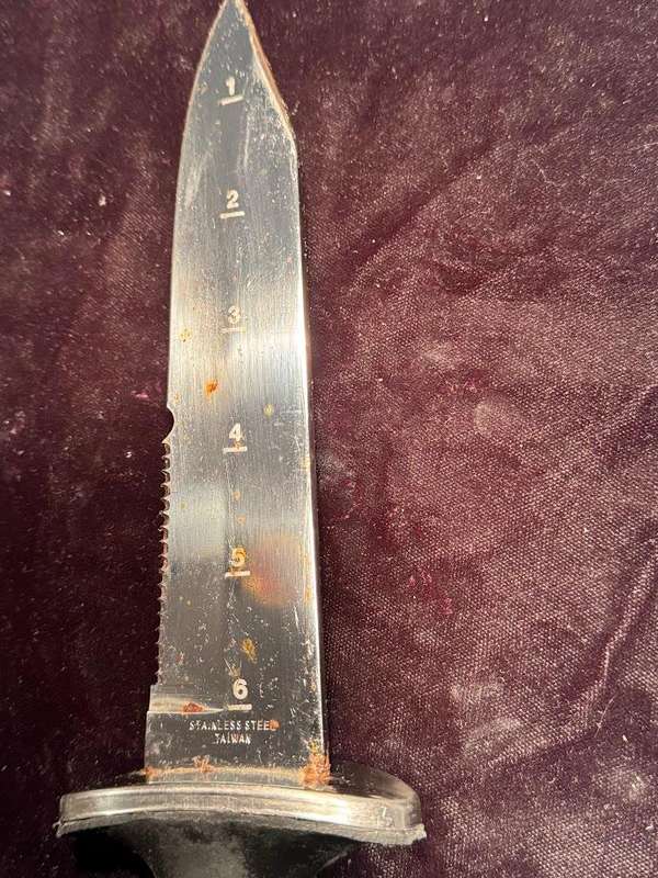 PREMIER Scuba Diving, Stainless Steel Knife with a Ruler