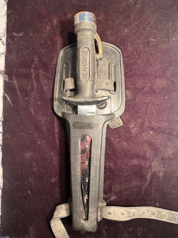 Vintage DIVING KNIFE, Seahorse, stainless steel.