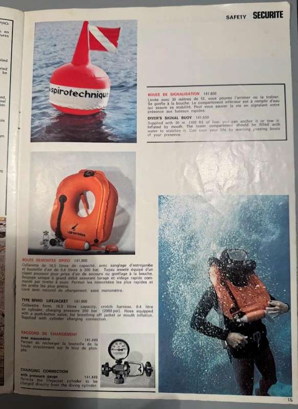 Vintage 1970s La Spirotechnique Cousteau Underwater Catalogue for Underwater Equipment