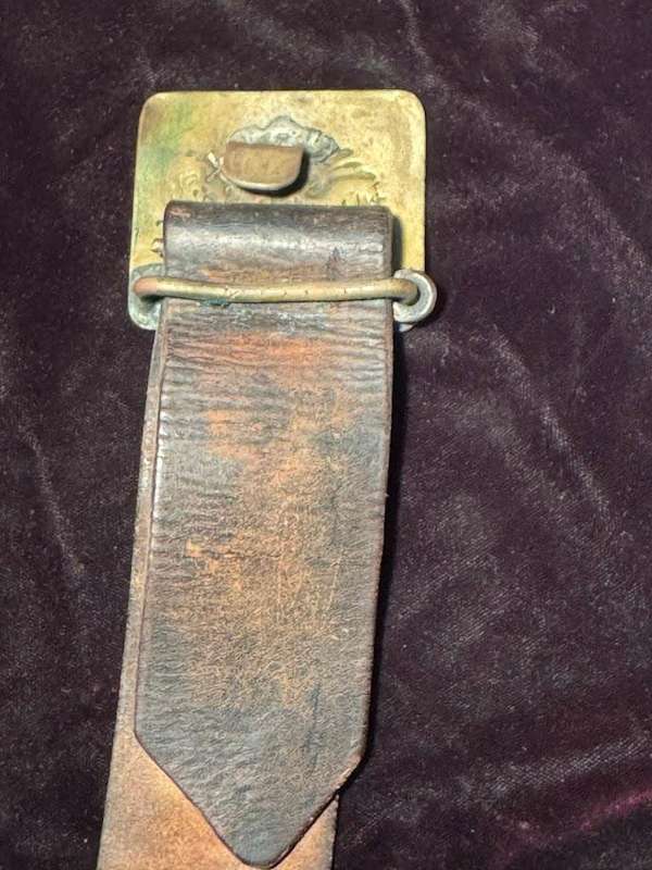 Spanish Military Vintage Brass Buckle and Belt
