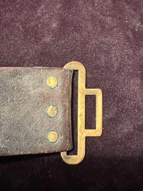 Spanish Military Vintage Brass Buckle and Belt