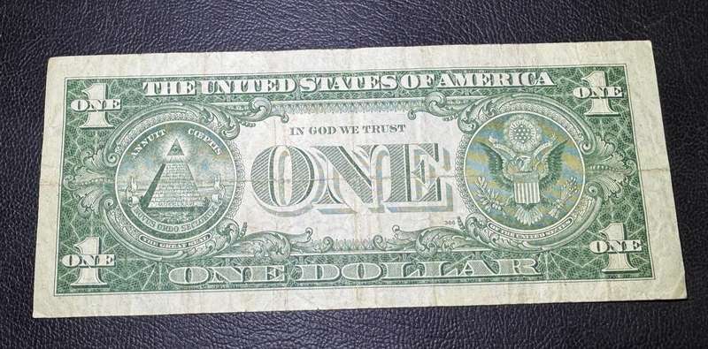1957 A Silver Cert. Blue Seal USA One Dollar $1 Banknote