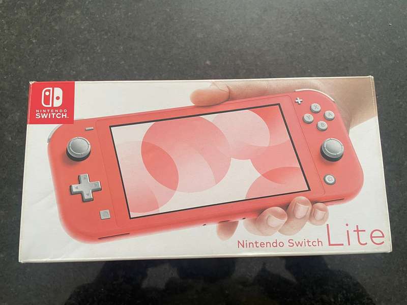 Coral Nintendo Switch Lite with 128GB micro SD card