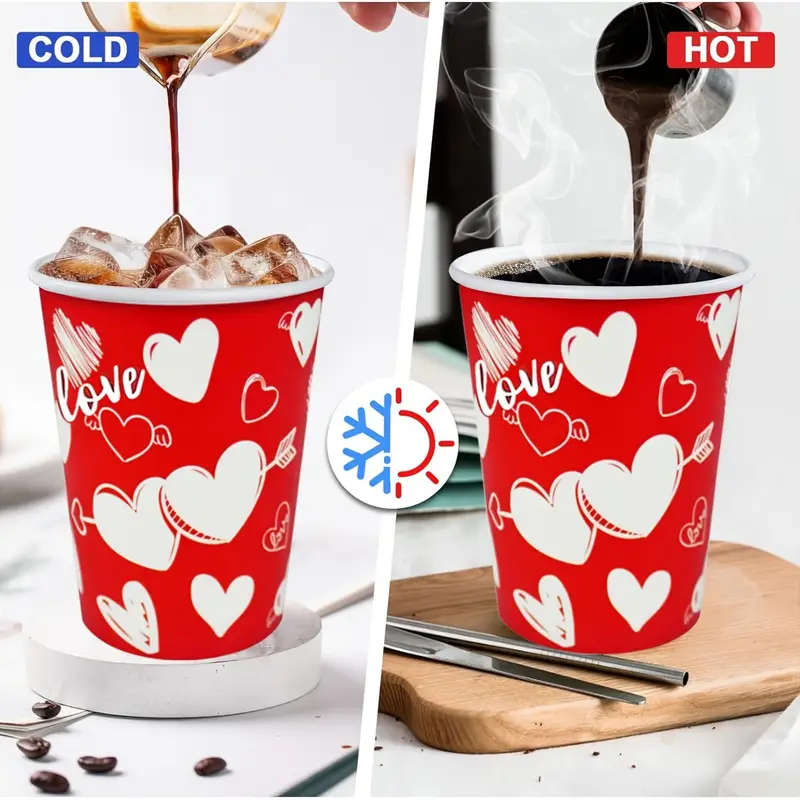 25 Romantic Valentine's Day Paper Cups (small)