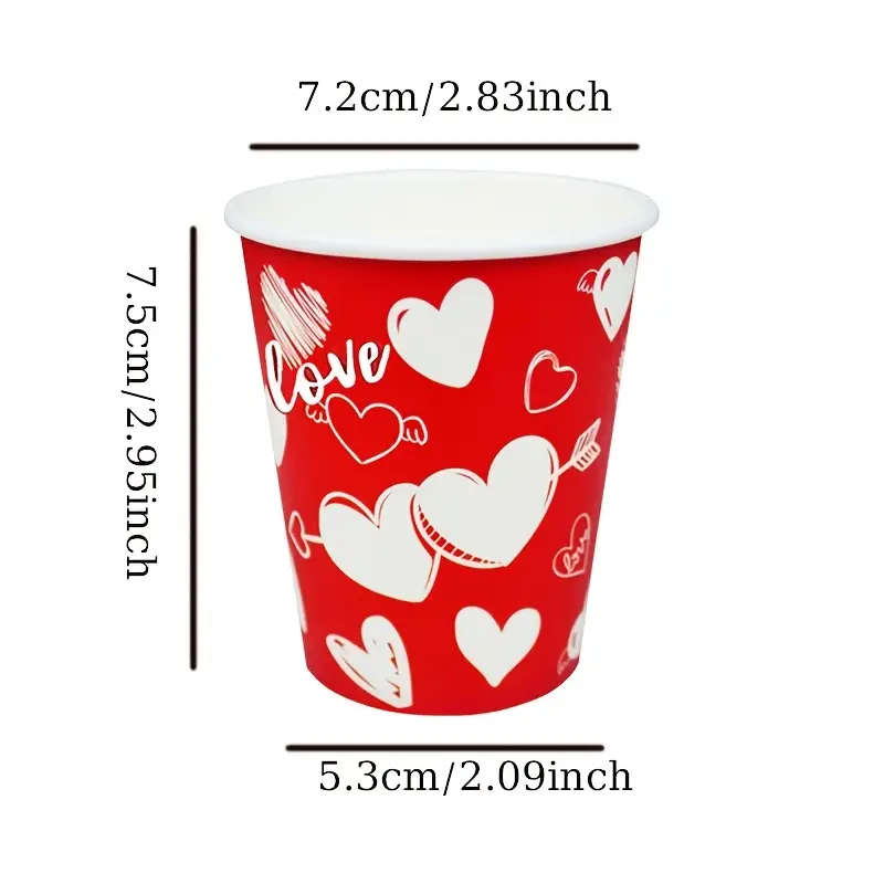 25 Romantic Valentine's Day Paper Cups (small)