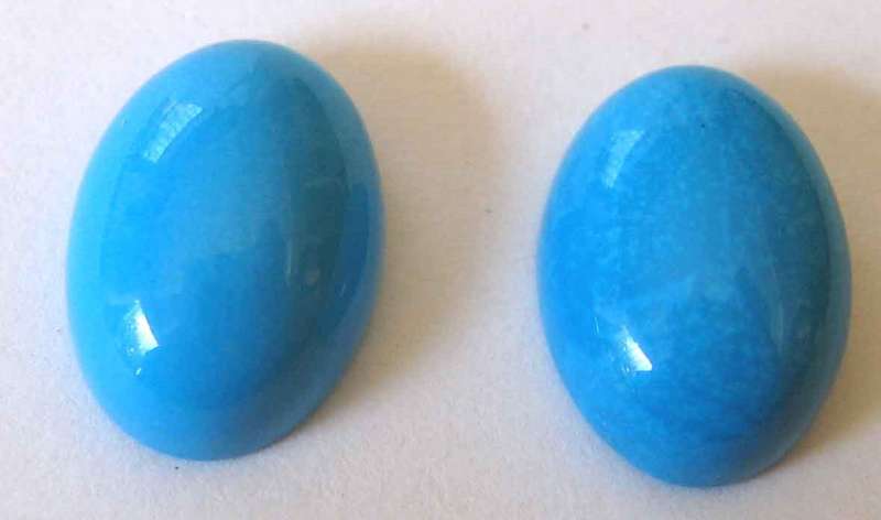 2 piece 7.00x 5.0mm oval cut Turquoise T.W. 2.26 ct.