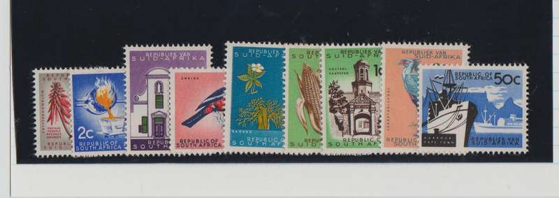 RSA-1ST DEF-AUGUST 1961-NO WATERMARK SET OF 9-FINE UM-CV R791-SACC 210-218