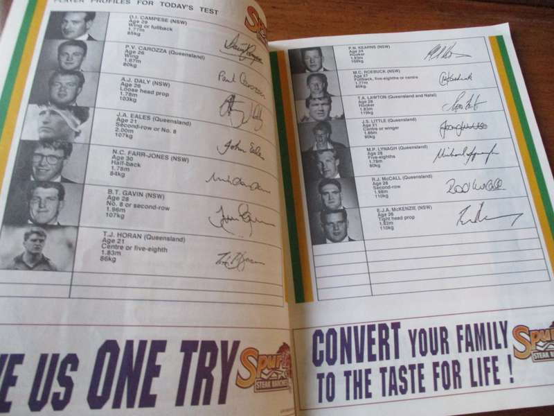 South Africa v Australia Newlands, 22 August 1992  Official Test Match Programme