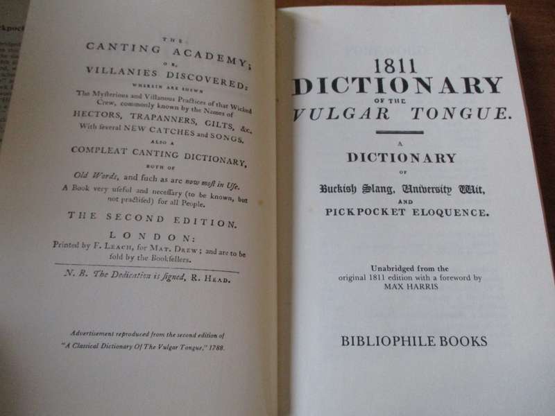 1811 Dictionary of the Vulgar Tongue