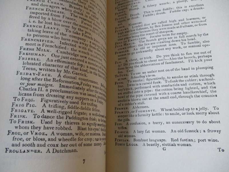 1811 Dictionary of the Vulgar Tongue
