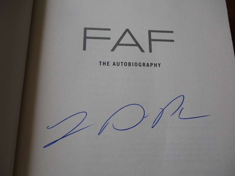 SIGNED by Faf du Plessis.  FAF Through Fire The Autobiography