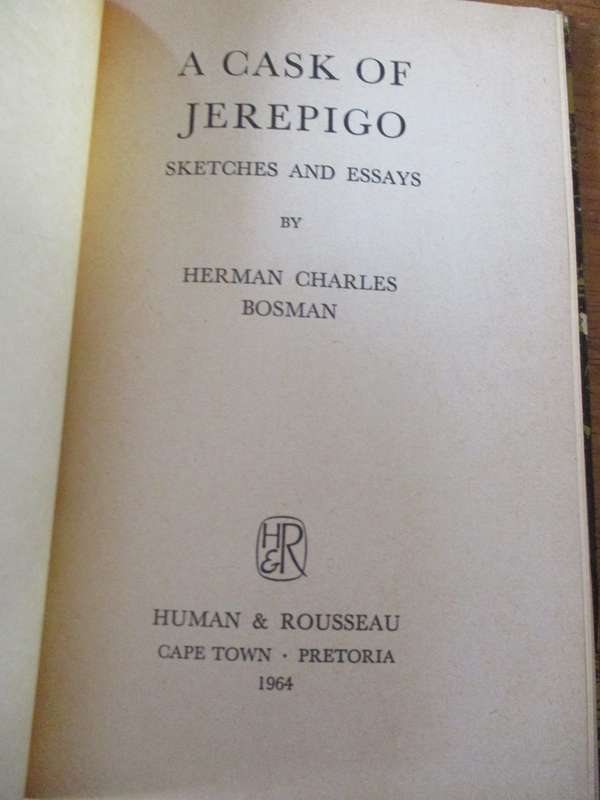 a cask of jerepigo  Herman Charles Bosman