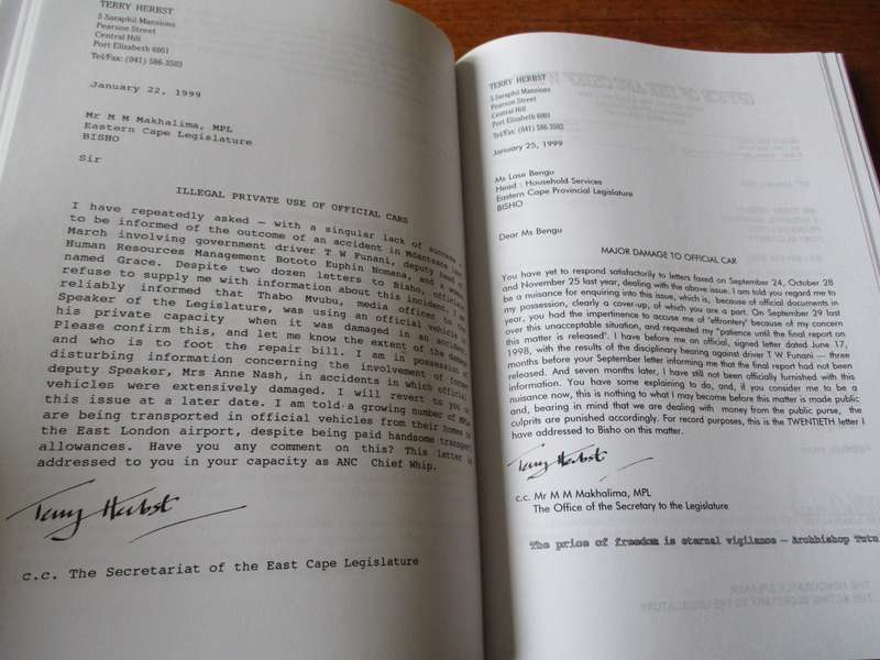 The Bisho Letters  by Terry Herbst  A Challenge to Thabo Mbeki