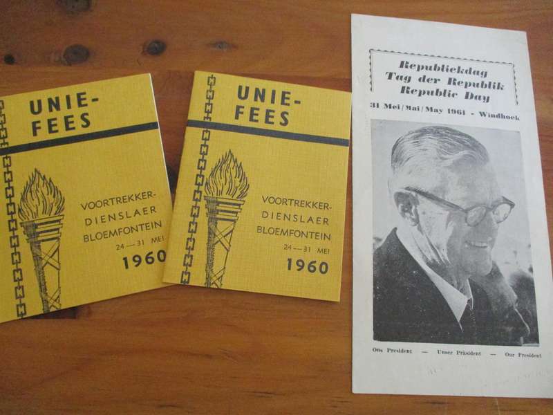 Official Programme of the Festival of Union, 1960. Bloemfontein