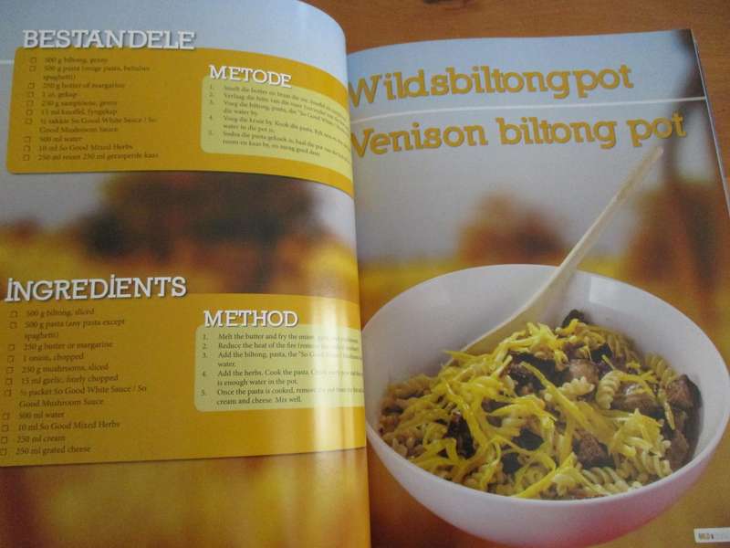 Recipe book for the hunter. WILD & WARM. Resepteboek vir die jagter