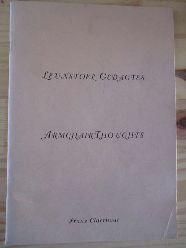 SIGNED FRANS CLAERHOUT. Leunstoel Gedagtes / Armchair Thoughts