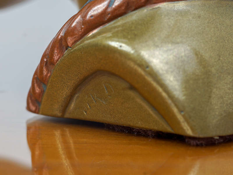 Small signed Casper Darare bronze bust sculpture