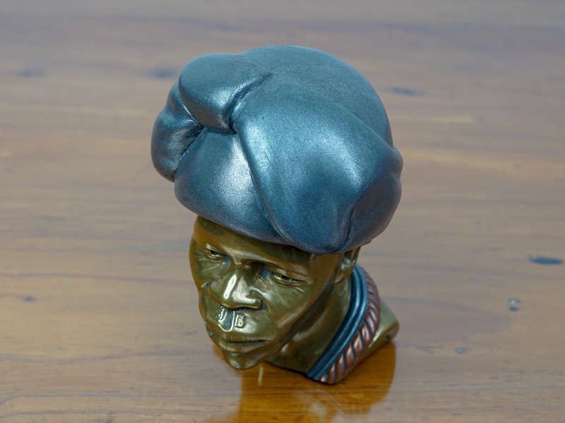 Small signed Casper Darare bronze bust sculpture