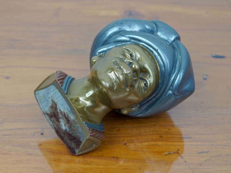 Small signed Casper Darare bronze bust sculpture