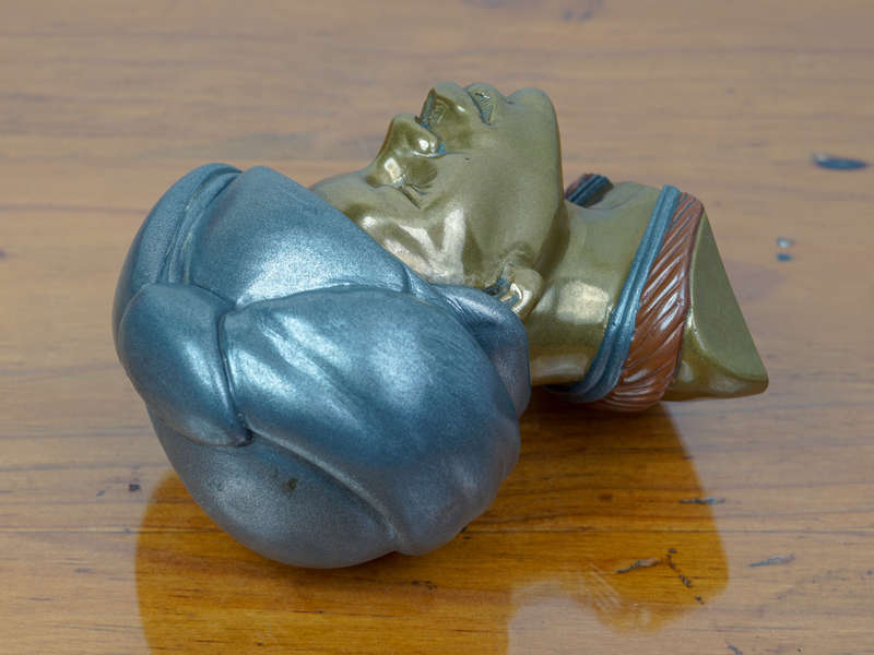 Small signed Casper Darare bronze bust sculpture