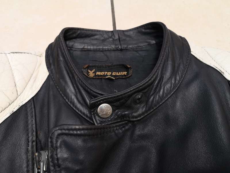 Vintage cult classic "Moto Cuir" Paris genuine leather bikers jacket *size 46*