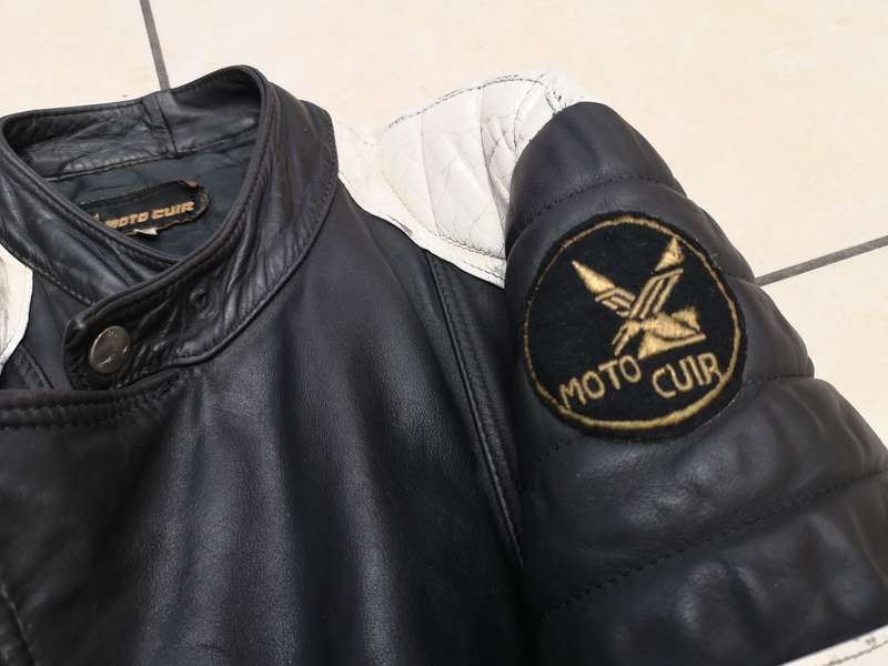 Vintage cult classic "Moto Cuir" Paris genuine leather bikers jacket *size 46*