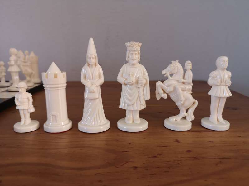 Vintage German Von Furstenberg style weighted plastic chess set