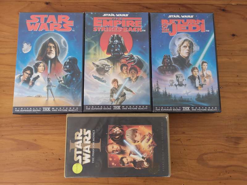 Star Wars VHS collection including the first trilogy