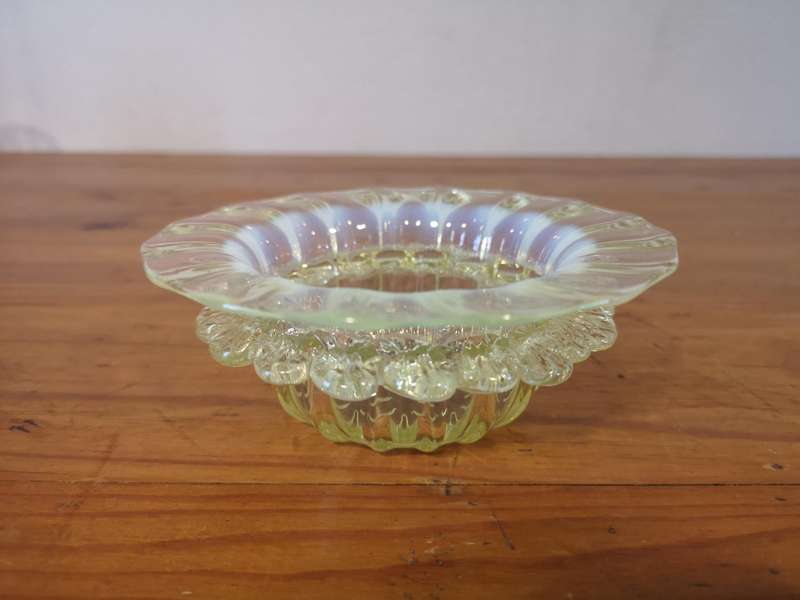 Small hand blown Uranium glass bowl
