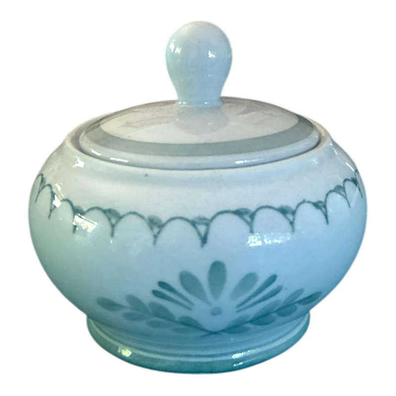 Arabia green thistle sugar bowl