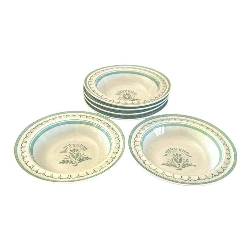 6 Arabia Green Thistle bowls
