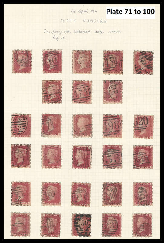 Great Britain.  126 Different Penny Reds as per 5 scans.
