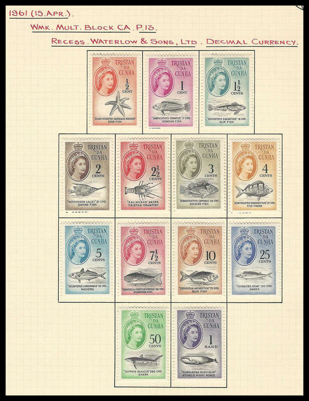 Tristan da Cunha.  The first 3 QEII sets - 3 scans.  Cat.value R5 700-00.