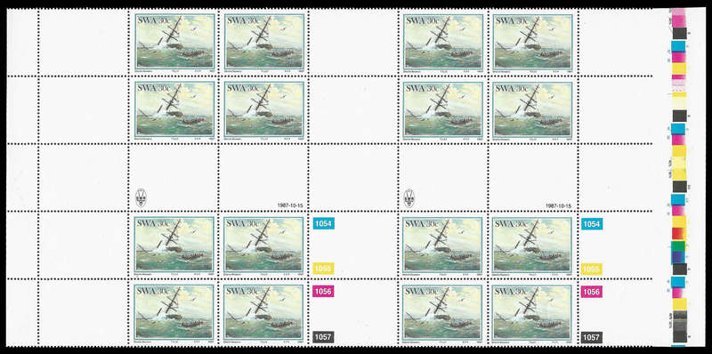 South West Africa.  Proofs ex the S.W.A. Archives.  1987 Shipwrecks.