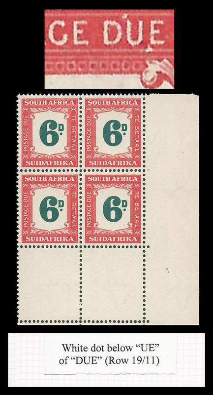 Union of South Africa.  Postage Due UHB V2 Variety. Cat.value R2 400-00 as normal.  UM.