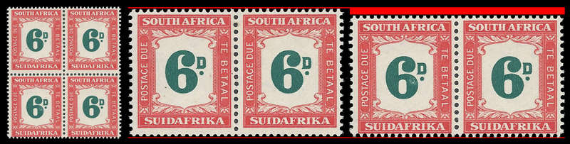 Union of South Africa.  Postage Due with shorter stamps.  Cat.value R2 400-00 as normal.