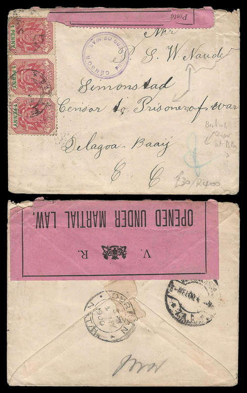 Anglo Boer War.  1900 Cover as per scan.