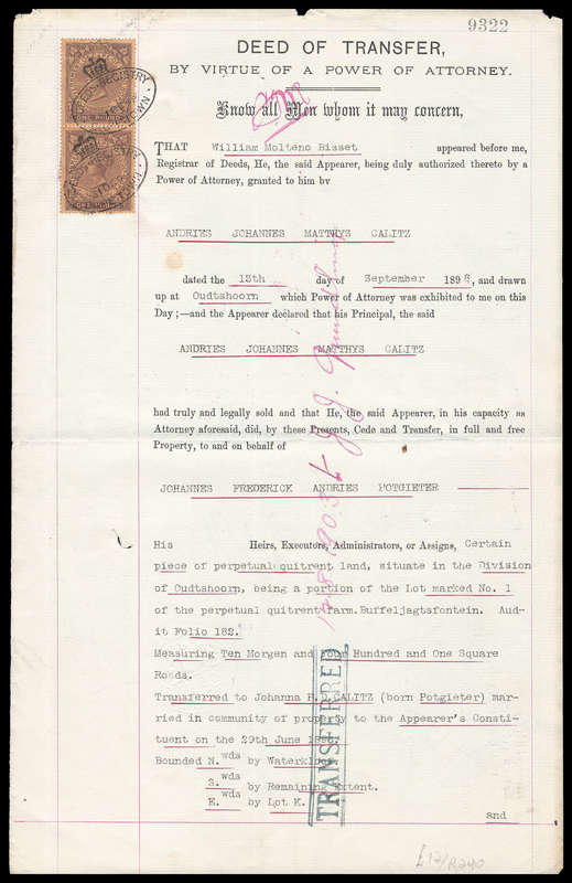 Cape of Good Hope.  1898 Document